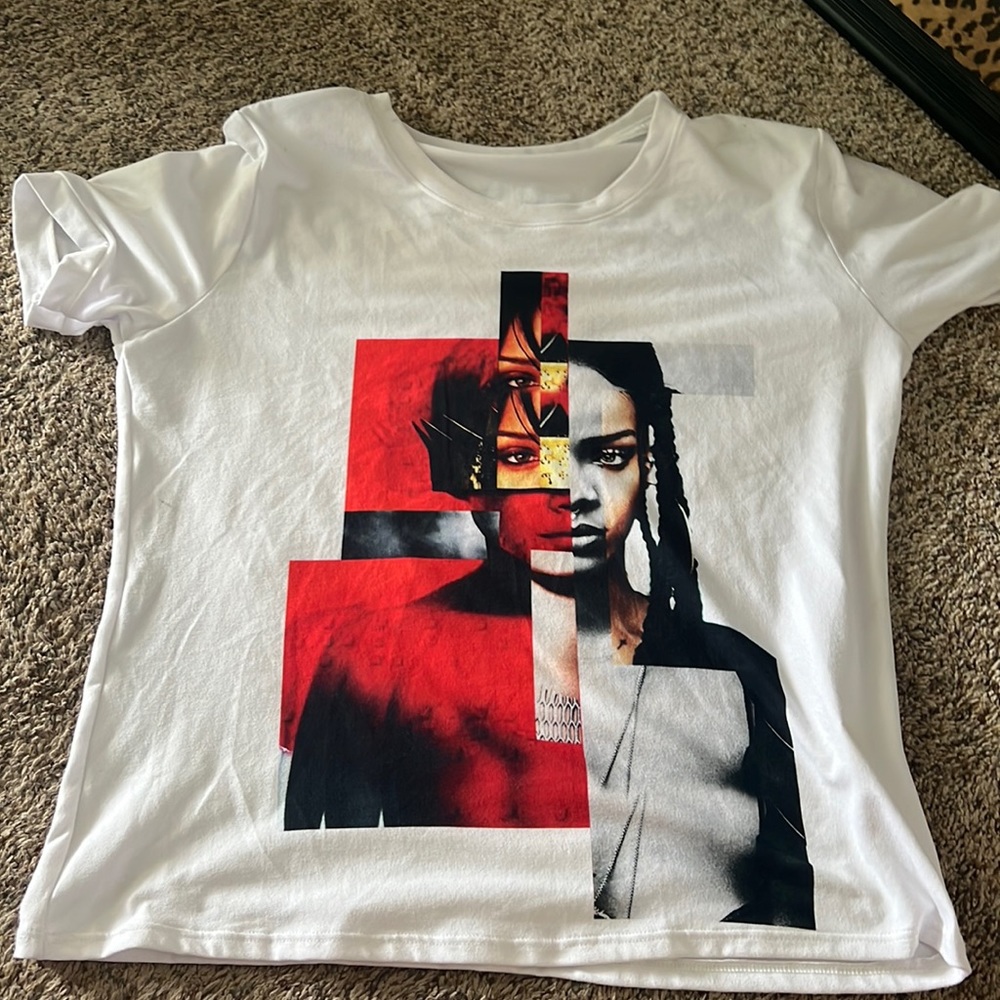 rhianna face t shirt